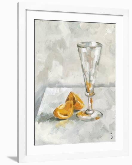 Glass and Two Orange Segments-Steven Johnson-Framed Art Print