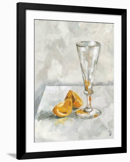 Glass and Two Orange Segments-Steven Johnson-Framed Art Print