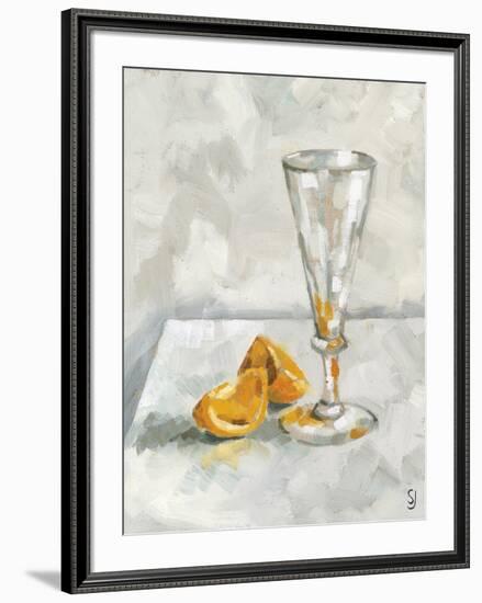 Glass and Two Orange Segments-Steven Johnson-Framed Art Print