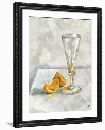 Glass and Two Orange Segments-Steven Johnson-Framed Art Print