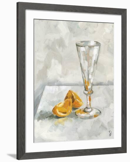 Glass and Two Orange Segments-Steven Johnson-Framed Art Print