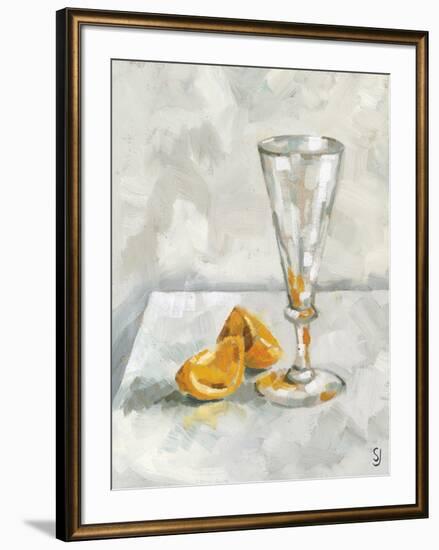 Glass and Two Orange Segments-Steven Johnson-Framed Art Print