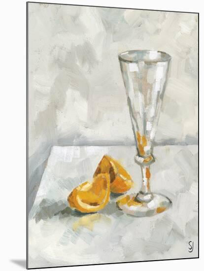 Glass and Two Orange Segments-Steven Johnson-Mounted Art Print