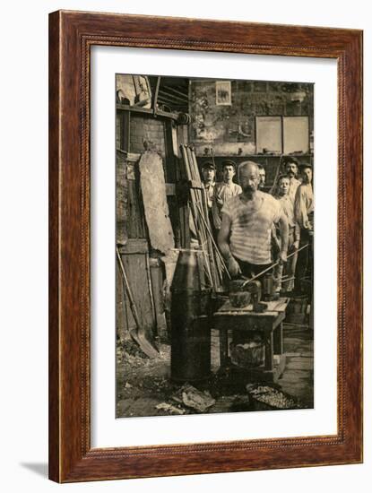 Glass Blower, Montreuil, Postcard-null-Framed Photographic Print