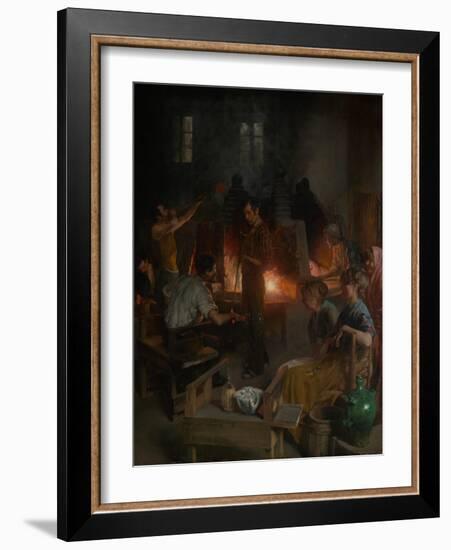 Glass Blowers of Murano, 1886-Charles Frederic Ulrich-Framed Giclee Print