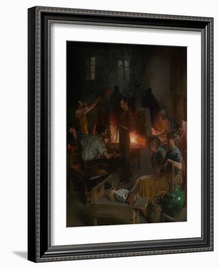 Glass Blowers of Murano, 1886-Charles Frederic Ulrich-Framed Giclee Print