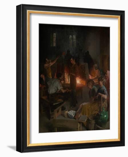Glass Blowers of Murano, 1886-Charles Frederic Ulrich-Framed Giclee Print