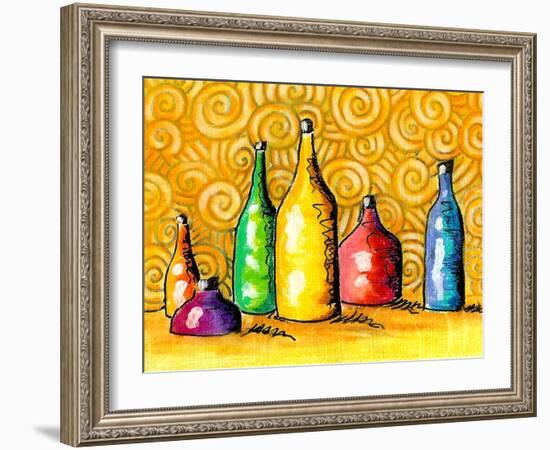 Glass Bottles-Cindy Thornton-Framed Art Print