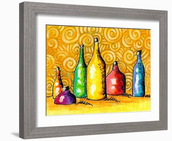 Glass Bottles-Cindy Thornton-Framed Art Print