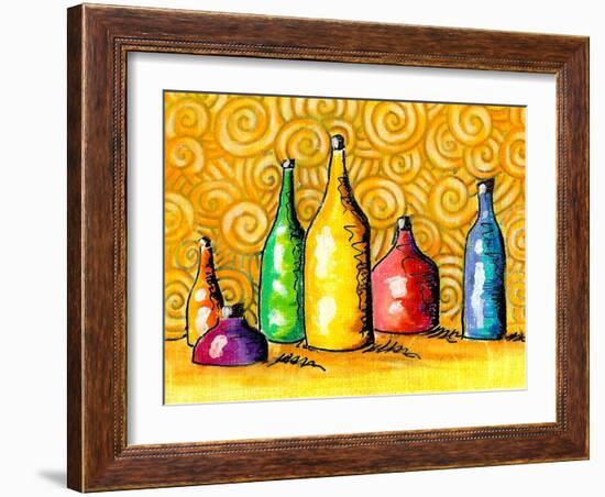 Glass Bottles-Cindy Thornton-Framed Art Print