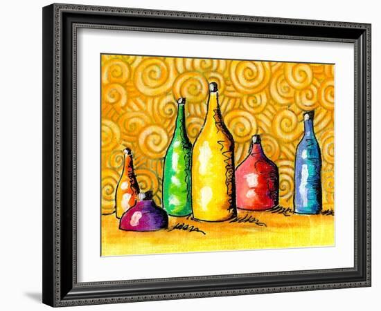 Glass Bottles-Cindy Thornton-Framed Art Print