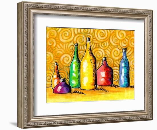 Glass Bottles-Cindy Thornton-Framed Art Print