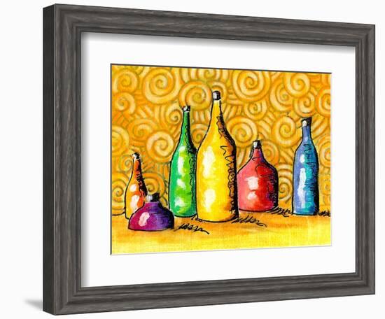 Glass Bottles-Cindy Thornton-Framed Art Print