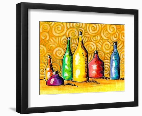 Glass Bottles-Cindy Thornton-Framed Art Print