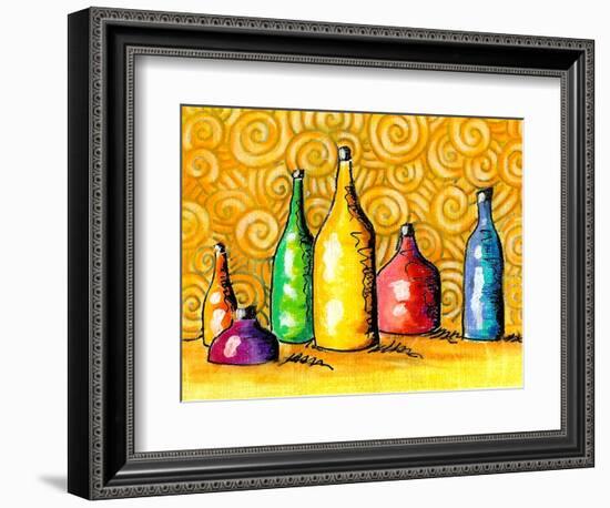 Glass Bottles-Cindy Thornton-Framed Art Print