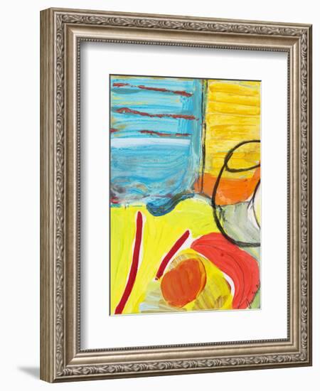 Glass Bowl by the Beach Window-Joan Davis-Framed Art Print