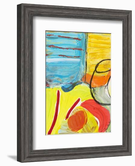 Glass Bowl by the Beach Window-Joan Davis-Framed Art Print