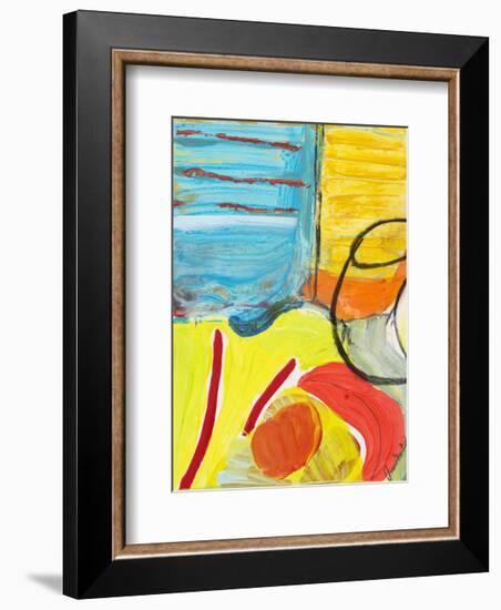 Glass Bowl by the Beach Window-Joan Davis-Framed Art Print