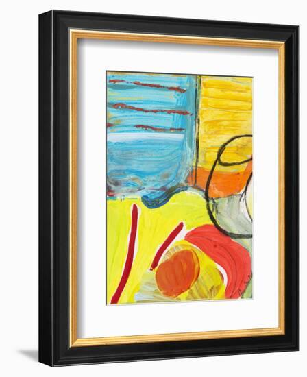 Glass Bowl by the Beach Window-Joan Davis-Framed Art Print