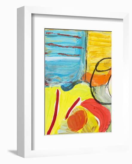 Glass Bowl by the Beach Window-Joan Davis-Framed Art Print