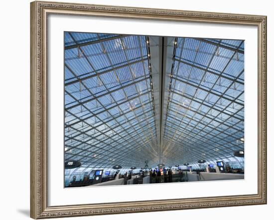 Glass Ceiling Interior of Charles de Gaulle International Airport, Paris, France-Jim Zuckerman-Framed Photographic Print