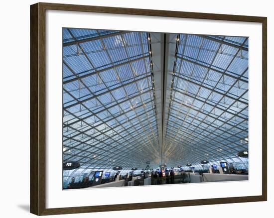 Glass Ceiling Interior of Charles de Gaulle International Airport, Paris, France-Jim Zuckerman-Framed Photographic Print