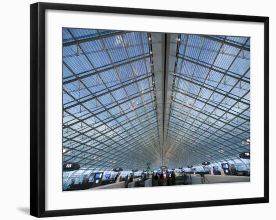 Glass Ceiling Interior of Charles de Gaulle International Airport, Paris, France-Jim Zuckerman-Framed Photographic Print