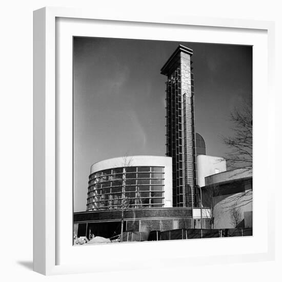 Glass Center Building under Construction on the Grounds of the 1939 New York World's Fair-Alfred Eisenstaedt-Framed Photographic Print