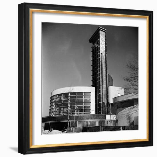 Glass Center Building under Construction on the Grounds of the 1939 New York World's Fair-Alfred Eisenstaedt-Framed Photographic Print