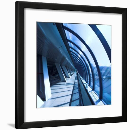 Glass Corridor In Office Centre-babenkodenis-Framed Photographic Print