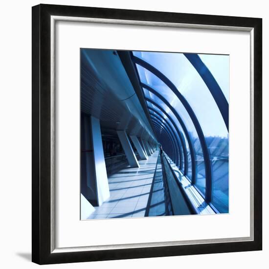 Glass Corridor In Office Centre-babenkodenis-Framed Photographic Print