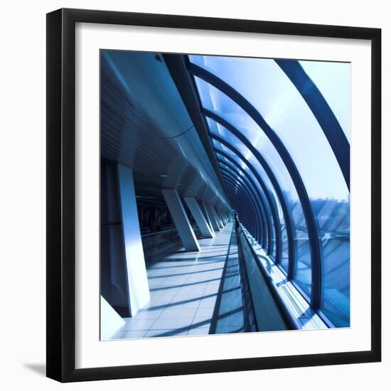 Glass Corridor In Office Centre-babenkodenis-Framed Photographic Print