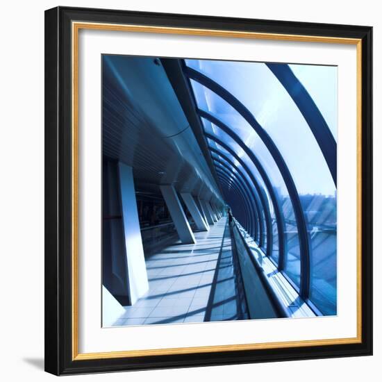 Glass Corridor In Office Centre-babenkodenis-Framed Photographic Print