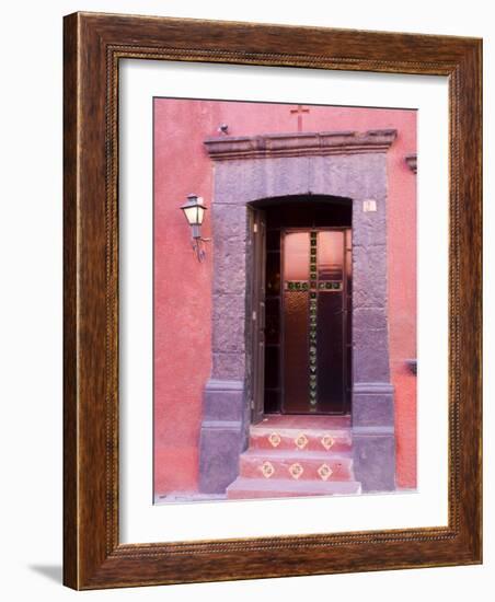 Glass Door Entrance,San Miguel, Guanajuato State, Mexico-Julie Eggers-Framed Photographic Print