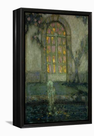 Glass Door onto the Garden-Henri Eugene Augustin Le Sidaner-Framed Premier Image Canvas