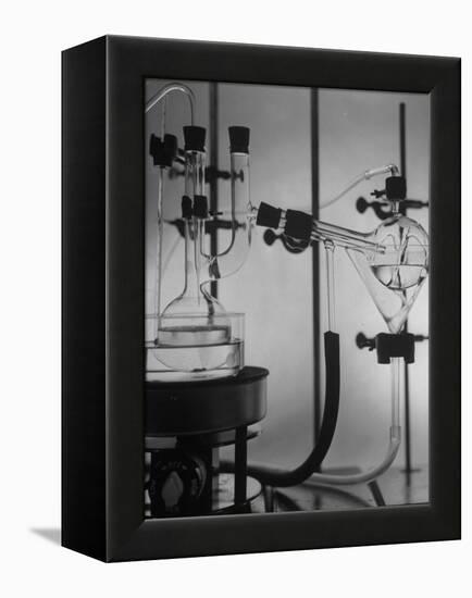 Glass Funnels, Beakers and Retorts Used in Chemical Experiments-null-Framed Premier Image Canvas