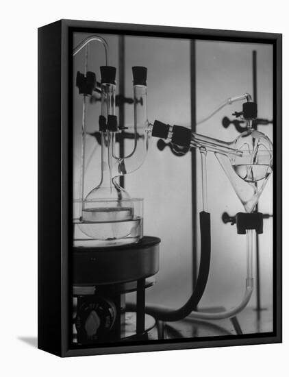 Glass Funnels, Beakers and Retorts Used in Chemical Experiments-null-Framed Premier Image Canvas