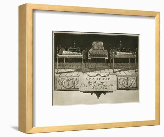 Glass harmonicas and keyboard chimes; engraving from the first half of the nineteenth century-Unknown-Framed Giclee Print