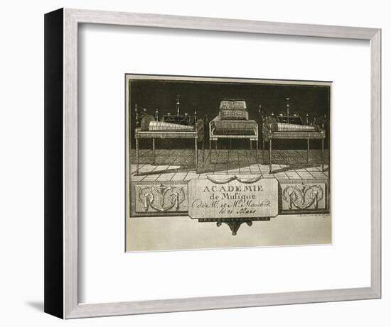 Glass harmonicas and keyboard chimes; engraving from the first half of the nineteenth century-Unknown-Framed Giclee Print