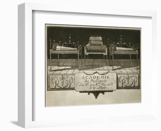 Glass harmonicas and keyboard chimes; engraving from the first half of the nineteenth century-Unknown-Framed Giclee Print