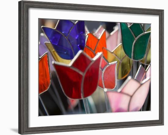 Glass Made Tulip Decoration in Keukenhof Gardens, Amsterdam, Netherlands-Keren Su-Framed Photographic Print