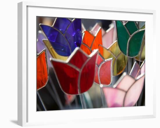 Glass Made Tulip Decoration in Keukenhof Gardens, Amsterdam, Netherlands-Keren Su-Framed Photographic Print