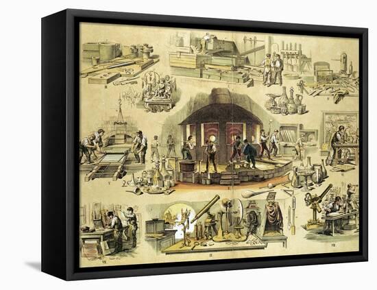 Glass Manufacturing, C1870-null-Framed Premier Image Canvas
