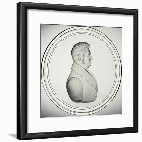 Glass Medallion with Portrait-Donat Nonotte-Framed Giclee Print