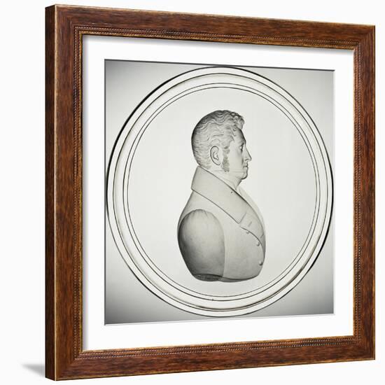 Glass Medallion with Portrait-Donat Nonotte-Framed Giclee Print