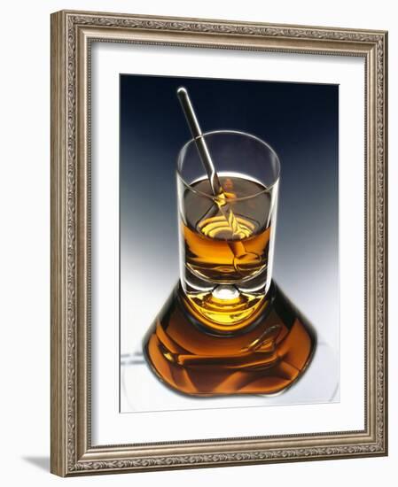 Glass of Liquor with Glass Stick-ATU Studios-Framed Photographic Print