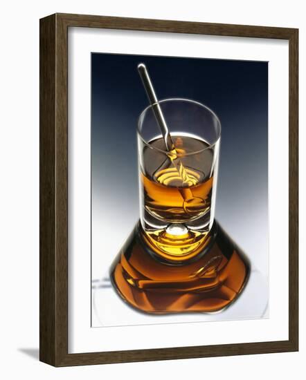 Glass of Liquor with Glass Stick-ATU Studios-Framed Photographic Print