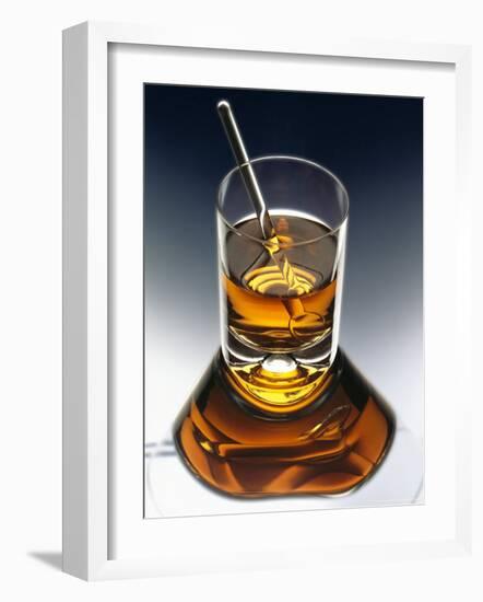 Glass of Liquor with Glass Stick-ATU Studios-Framed Photographic Print