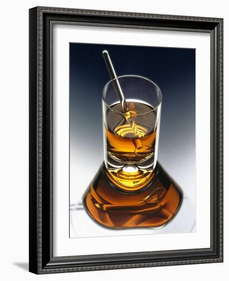 Glass of Liquor with Glass Stick-ATU Studios-Framed Photographic Print