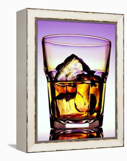 Glass of Whiskey with Ice Cubes-Peter Howard Smith-Framed Premier Image Canvas